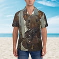 thumbnail image 4 of Daiia Steampunk Space Mice Warriors Hawaiian Shirt for Men Gentle Cotton Regular Short Sleeve Casual-X-Large, 4 of 9