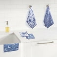 thumbnail image 4 of RITZ Birds & Branches Microfiber Dish Cloth Set, 6-Piece, Blue & White Toile Botanical Pattern, 12" x 12", 80% Recycled, 4 of 6