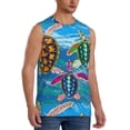 thumbnail image 2 of Easygdp Little Sea Turtles Men's Breathable Tank Tops Sleeveless Sporty T Shirts for Basketball, Mountaineering, Bodybuilding -Large, 2 of 8