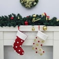 thumbnail image 3 of Christmas Stocking with Pom Bow Boho Style Socks Ultra Soft Holder Ornament Luxury Gifts Bags for Family Xmas Tree Party Supplies, Xmas Tree Hanging Decor Holiday Gift Filler, 3 of 4