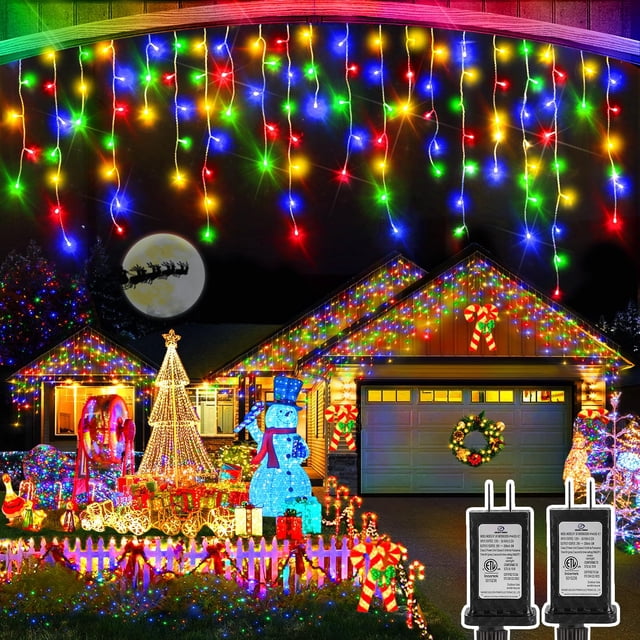 Icicle Lights Heceltt 960 LED, 30 m, 8 modos, temporizador, memoria con temporizador (paquete de 2)