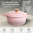thumbnail image 5 of Lexi Home 2.8-Qt Enameled Cast Iron Dutch Oven with Lid & Loop Handle, Matte Pink, 5 of 7