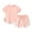 Light Pink, variant on Hienoo Girls Solid Short Sleeve Tshirt Ruffle Shorts Tracksuit Outfits Clothes Set, Sizes 2-3
