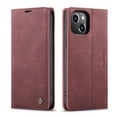 thumbnail image 4 of CaseMe Leather for iPhone 15 Case, Flip Wallet Leather Case with Card Holder Magnetic Closure Shockproof Kickstand Protective Phone Cases Cover for iPhone 15,Wine Red,For iPhone 15, 4 of 12