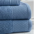 thumbnail image 3 of Market & Place 100% Cotton Textured 6-Piece Hand Towel Set, Denim Blue, 3 of 6