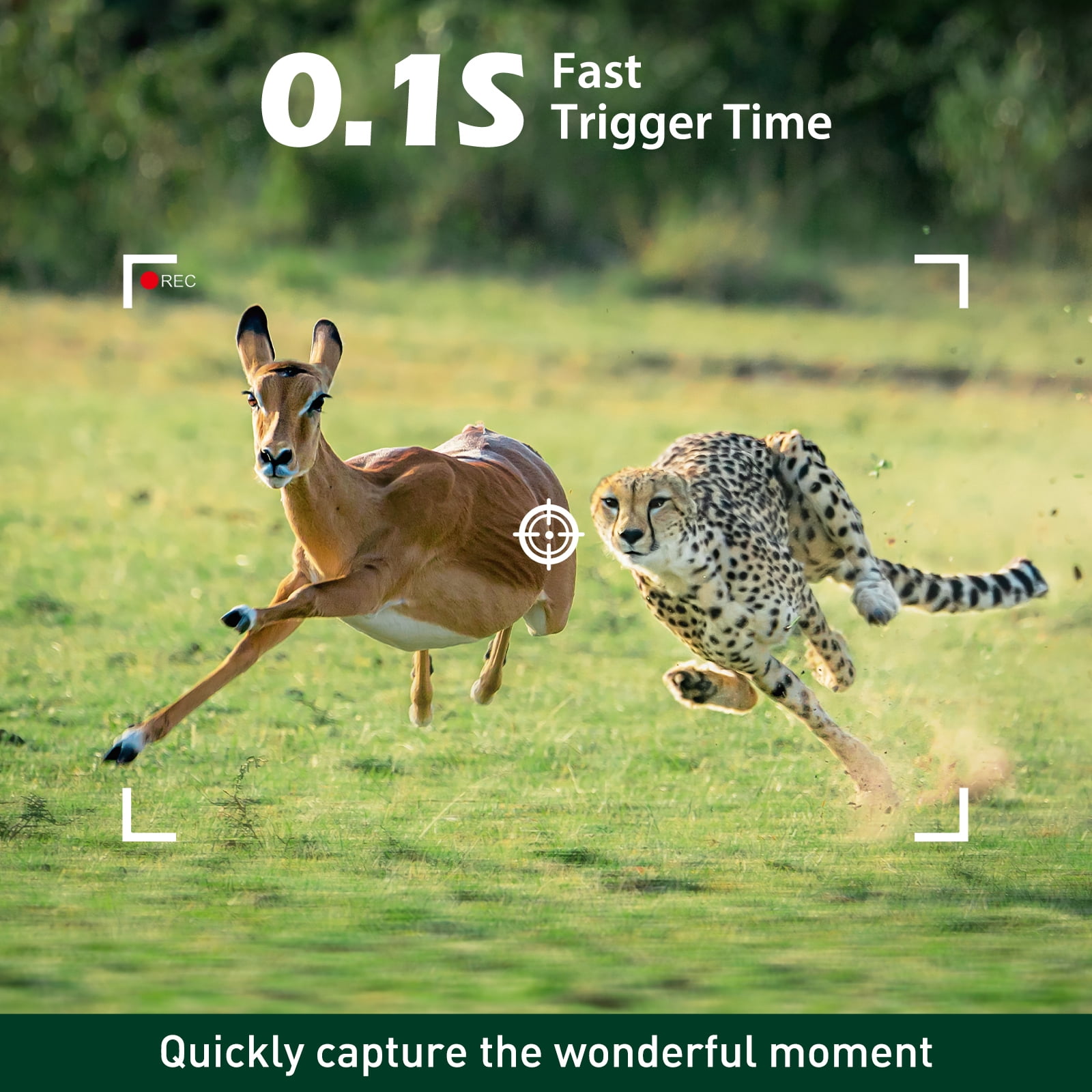 CAMPARK Solar Trail Camera with SD Card 85MP 4K WiFi Game Deer Camera with Night Vision Waterproof IP66 for Hunting