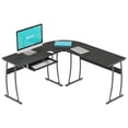 thumbnail image 1 of Open Box RIF6 L Shaped Computer Desk w/ Keyboard Tray, Easy Assembly, Black, 1 of 9