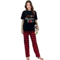 thumbnail image 3 of Ihaphap Family Matching Christmas Pajamas Set, Merry Christmas Y'all Print Short Sleeve Tee & Red Buffalo Plaid Pants, Holiday Family PJs Sleepwear for Men Women Kids, M-Men, 3 of 5