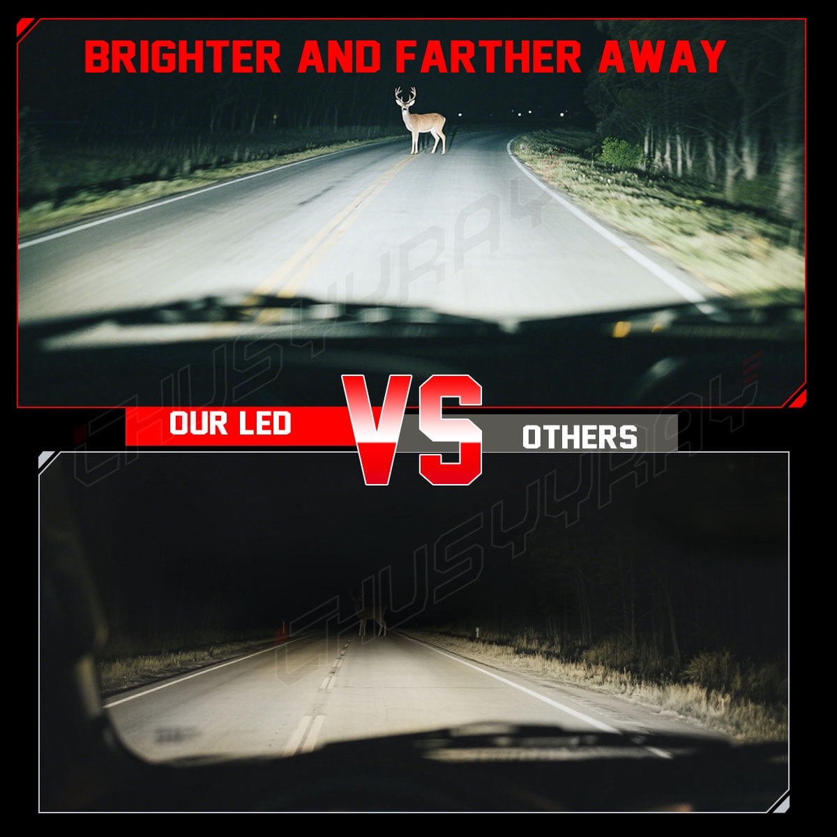 CHUSYYRAY Pickup Truck SUV Marive SUV 7" LED Work Lights Offroad Driving Fog Pods 2 Pack