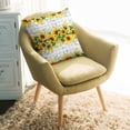 thumbnail image 2 of Throw Pillow Covers 16x16 Inch, Sunflower Plaid Decorative Pillow Cases for Couch Sofa Bed, Retro Yellow Green Floral Leaf Grey Cotton Linen Square Home Decor Pillowcases with Hidden Zipper, 2 of 7