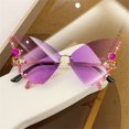 thumbnail image 2 of OUSITAID Luxury  Butterfly Sunglasses Vintage Rimless Oversized Sun Glasses Ladies Eyewear, 2 of 7