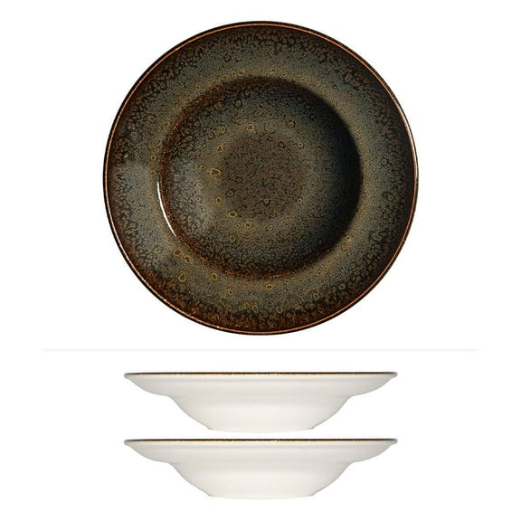 Tierra dia.10.75" h:2.25" 16 oz. Round Brown Vitrified Bowl (Set of 2)