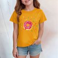 thumbnail image 5 of Grblisyd Girls T Shirt Kids Summer Donut Print Short Sleeve Tops Casual Crewneck Tees 10-12 Years, 5 of 5