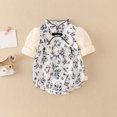 thumbnail image 2 of Lovskoo Infant Baby Girl Clothes 1-15 Months Pretty Toddler Bodysuit Doll Collar Bodysuit Thin Suit Outerwear Long Sleeve Onesie Black, 2 of 7