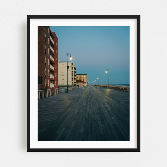 Long Beach Boardwalk - Long Beach New York Photography Black Framed Wall Art Print 16 x 20 inches