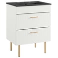 thumbnail image 4 of Modway Daybreak 24" Rubberwood MDF Particleboard Bathroom Vanity - White/Black, 4 of 10