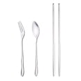 thumbnail image 2 of TIMIFIS Kitchen Gadgets Portable Folding Travel Dinnerware Set Stainless Steel Tableware Camping Tools, 2 of 6