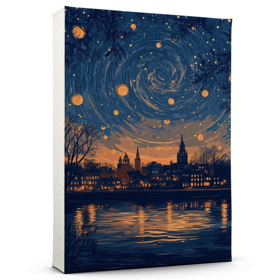 New Hampshire Travel Canvas Prints, New Hampshire Starry Night Travel decor, New Hampshire Map Poster, New Hampshire Travel Decor Artwork - 98AZ948
