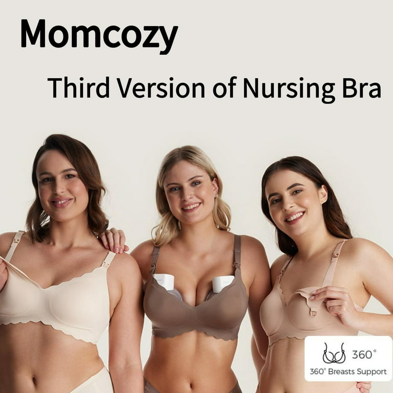 Buy Momcozy Nursing Bras for Breastfeeding, YN46 Jelly Strip Support  Comfort Maternity Bra, Seamless Soft Wirefree Pregnancy Bra, Dark Brown, M  at