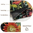 thumbnail image 6 of Round Rugs 8Ft, Vintage Sunflower Round Area Rug Washable Indoor Throw Carpet, Black Boho Ethnic Summer Botanical Large Non Slip Circle Rug for Kids Room RV Home Decor Aesthetic, 6 of 8