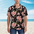thumbnail image 2 of Rateoe Rose Flowers Pattern Men’s Hawaiian Shirt – Short Sleeve Button-Down Tropical Beach Shirt, Lightweight & Breathable Casual Aloha Shirt with Pocket,, 2 of 7
