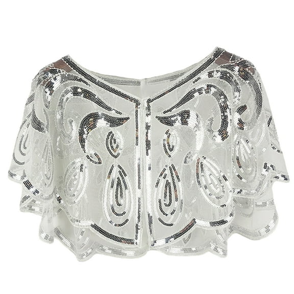Elegant Vintage Sequin Cloak Shawl – Sparkly Mesh Wrap for Women, Perfect for Evening Parties, Banquets, Carnivals & Dance Performances