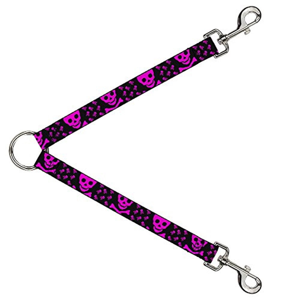 Buckle-Down Dog Leash Splitter Skull Babies Black Fuchsia 1 Foot Long 1 Inch Wide