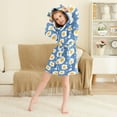 thumbnail image 3 of FORMRS Niños Bathrobe Unisex Hooded Robe Soft Plush Pajamas Sleepwear, Size 10-12T, Cute Fried Eggs, 3 of 7