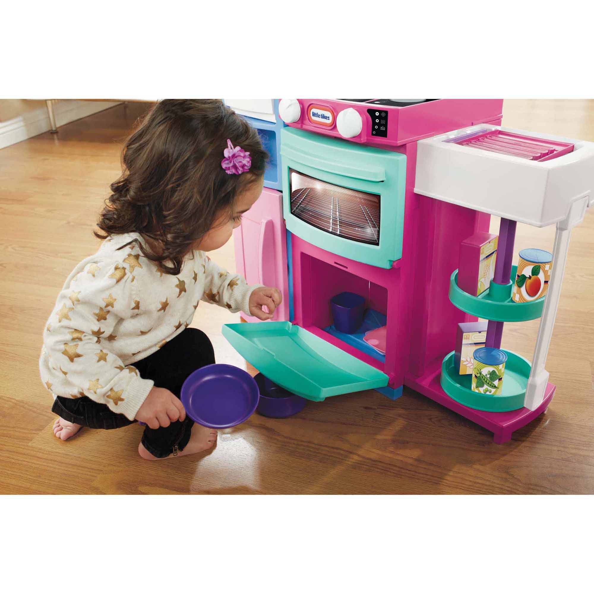 Little Tikes Cook 'n Store Kitchen, Pink with 32-piece Accessory