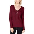 thumbnail image 1 of I.N.C Chandail-Over Côtelé avec Strass pour Femmes, Rouge, Moyen, 1 of 1