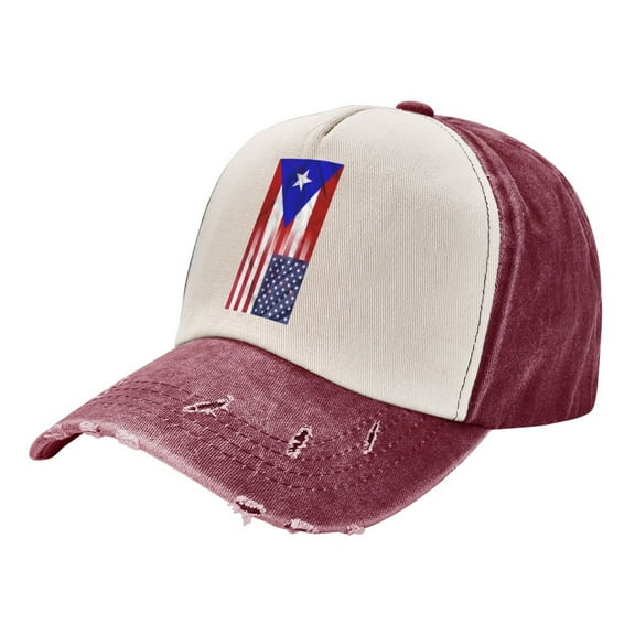 Puerto-Rico-America-Flag Distressed Baseball Cap Dad Hats for Men Women Vintage Trucker Hat Low Profile Ball Caps