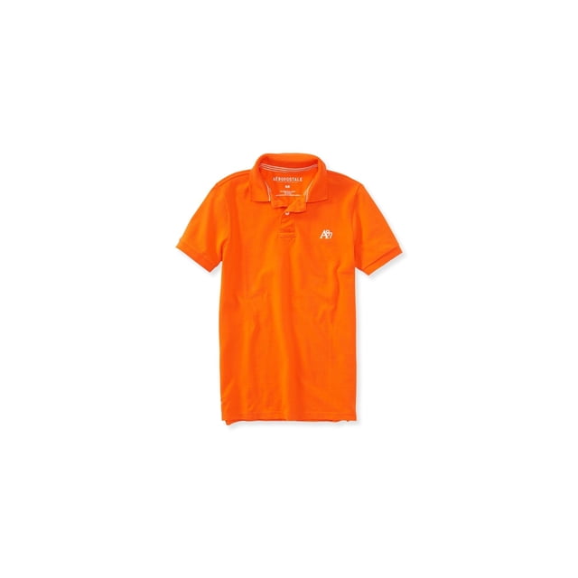Aeropostale A87 - Polo de rugby para hombre, color naranja, pequeño Aeropostale polo, rugbi