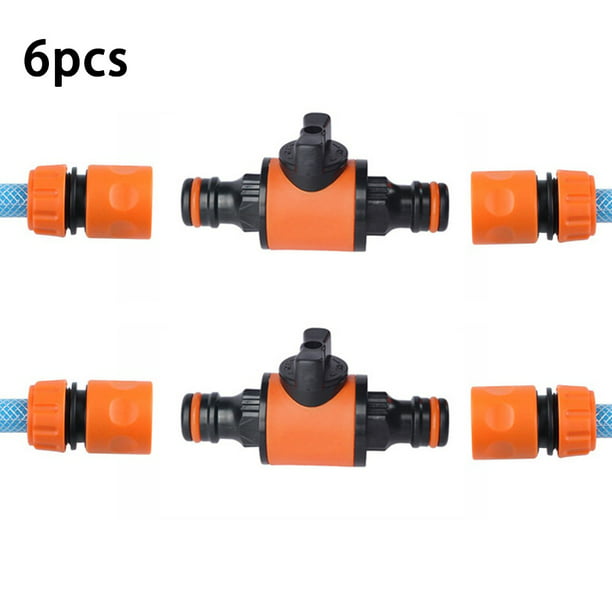 2 Pack Quick-Release In-Line Shut-Off Valve for Garden Hose Pipe Quick ...