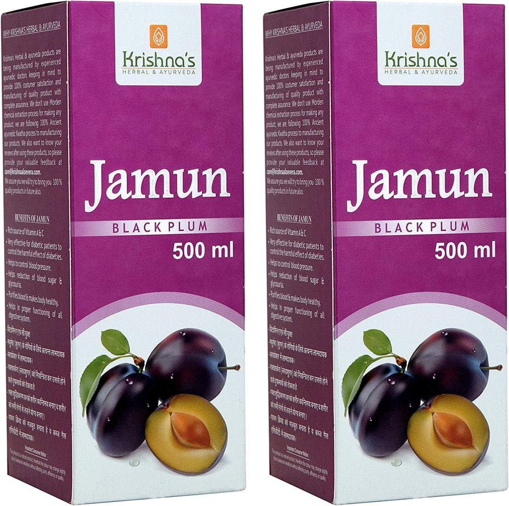 Krishnas Herbal & Ayurveda Jamun Juice 500 Ml (Pack of 2)