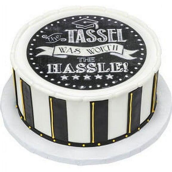 Edible Frosting Photo Graduation Cake Topper - Tassle