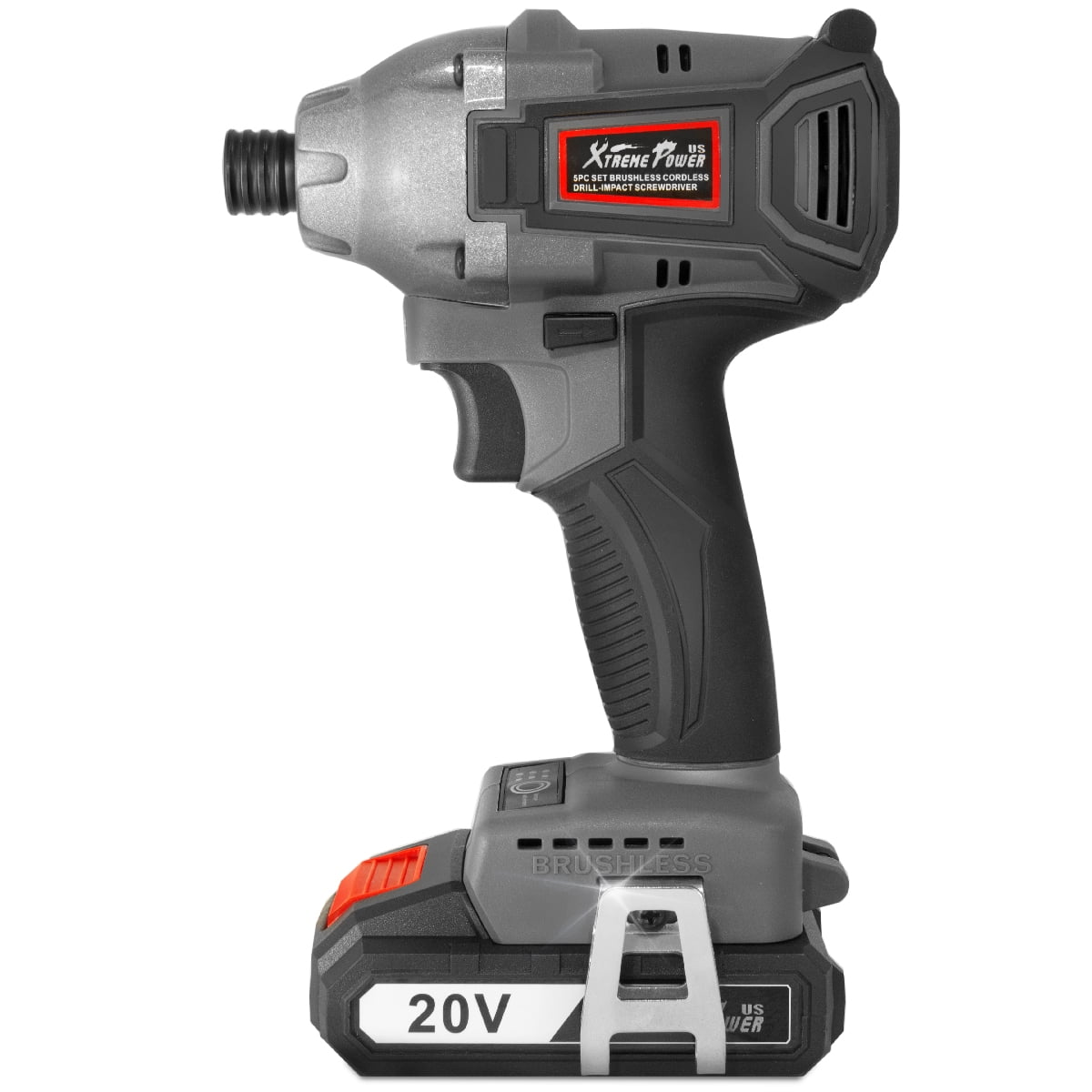 XtremepowerUS 20V MAX Lithium-ion Cordless Impact Driver, 1/4 inch Quick Release Chuck with 2.0Ah Lithium-ion Battery & Charger, Tool Bag