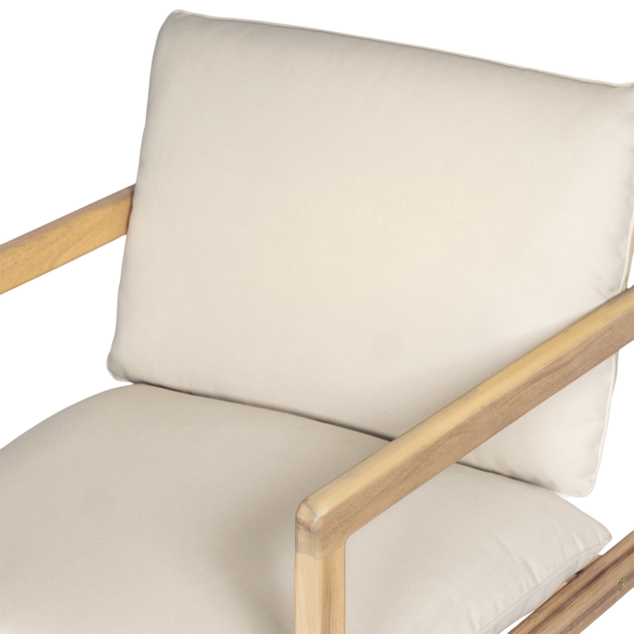 Christopher Knight Home 8-Piece Outdoor Conversation Set, Solid Wood Frame with Beige Cushions, Light Teak