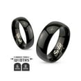 thumbnail image 3 of His and Hers 4pc Black Stainless Steel Wedding Engagement Ring and Classic Band Set Women's Size 07 Men's 08mm Size 11, 3 of 6