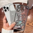thumbnail image 5 of 6D Electroplated for iPhone 13 Pro Max Case for Women Girls Luxury Liquid Quicksand Case with Camera Protector Glitter Sparkly Bear Slim Shockproof Rubber Protecive Case (Silver), 5 of 7