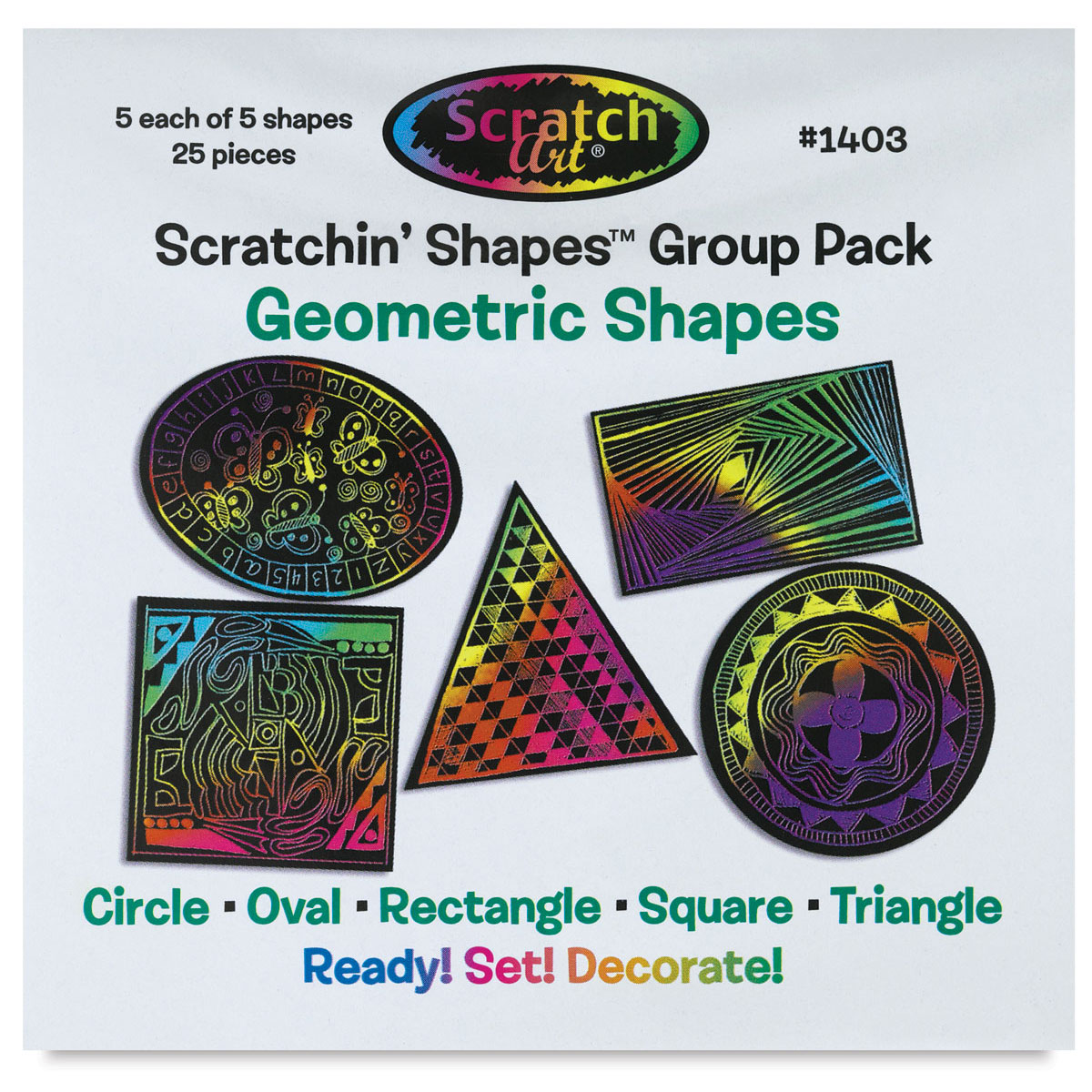 Scratch-Art Scratchin' Shapes Group Pack - Geometric, Pkg of 25 ...