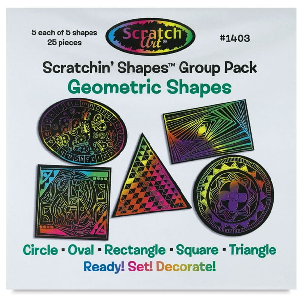 ScratchArt Scratchin' Shapes Group Pack Geometric, Pkg of 25