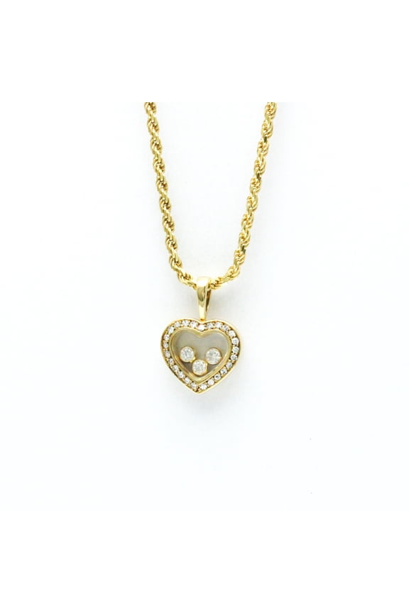 Pre-Owned Chopard Happy Diamond Heart Necklace 79/4502 Yellow Gold (18K) Diamond... (Good)