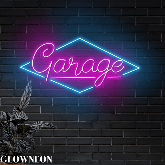 Glowneon Garage Neon Wall Art, Garage Led Sign, Papa's Garage Decor