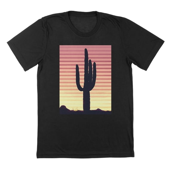 Desert Sun Humor Graphic Black Mens T-Shirt