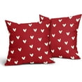 thumbnail image 4 of Valentines Day Pillow Cover Set of 2 16x16 Inch Love Heart Red Cotton Linen Decorative Throw Pillow Case Outdoor Cushion Cover for Home Couch Sofa Farmhouse Decor, 4 of 6
