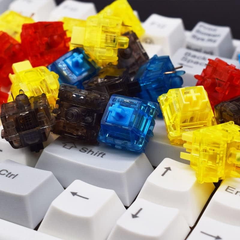 Gateron Ink V2 Silent Black Keyboard Switches, 5-Pin Linear RGB Smoky POM Switches for MX Mechanical Gaming Keyboards (35PCS)