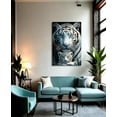 thumbnail image 2 of Aaheei White Tiger Canvas Wall Art Tiger with Cub Picture Jungle Wild Animal Wall Decor Parent-Child Painting Modern Artwork for Living Room Nursery Kids Room Ready to Hang, 2 of 4