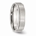 thumbnail image 4 of White Stainless Steel Ring Band Wedding Grooved Comfort, 4 of 5