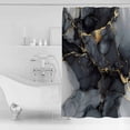 thumbnail image 2 of Abstract Art Shower Curtain Set ，Waterproof Fabric Shower Curtains Gold Grey Gradient Marble Texture Shower Curtains for Bathroom,Bathroom Decor 36"x72", 2 of 6