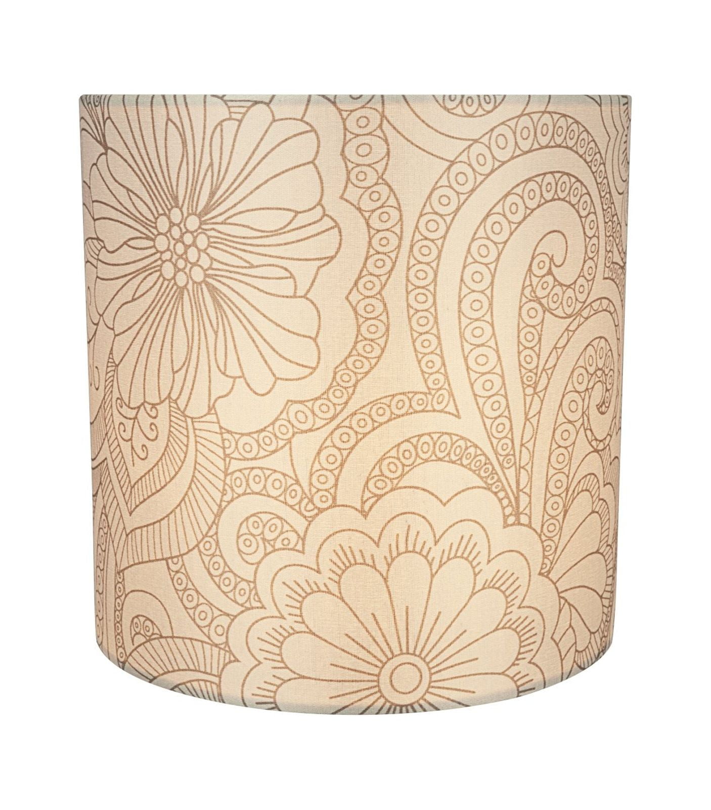Aspen Creative 58402 Transitional Drum (Cylinder) Shape UNO Construction Lamp Shade in White & Grey, 10" Wide (10" x 10" x 10")